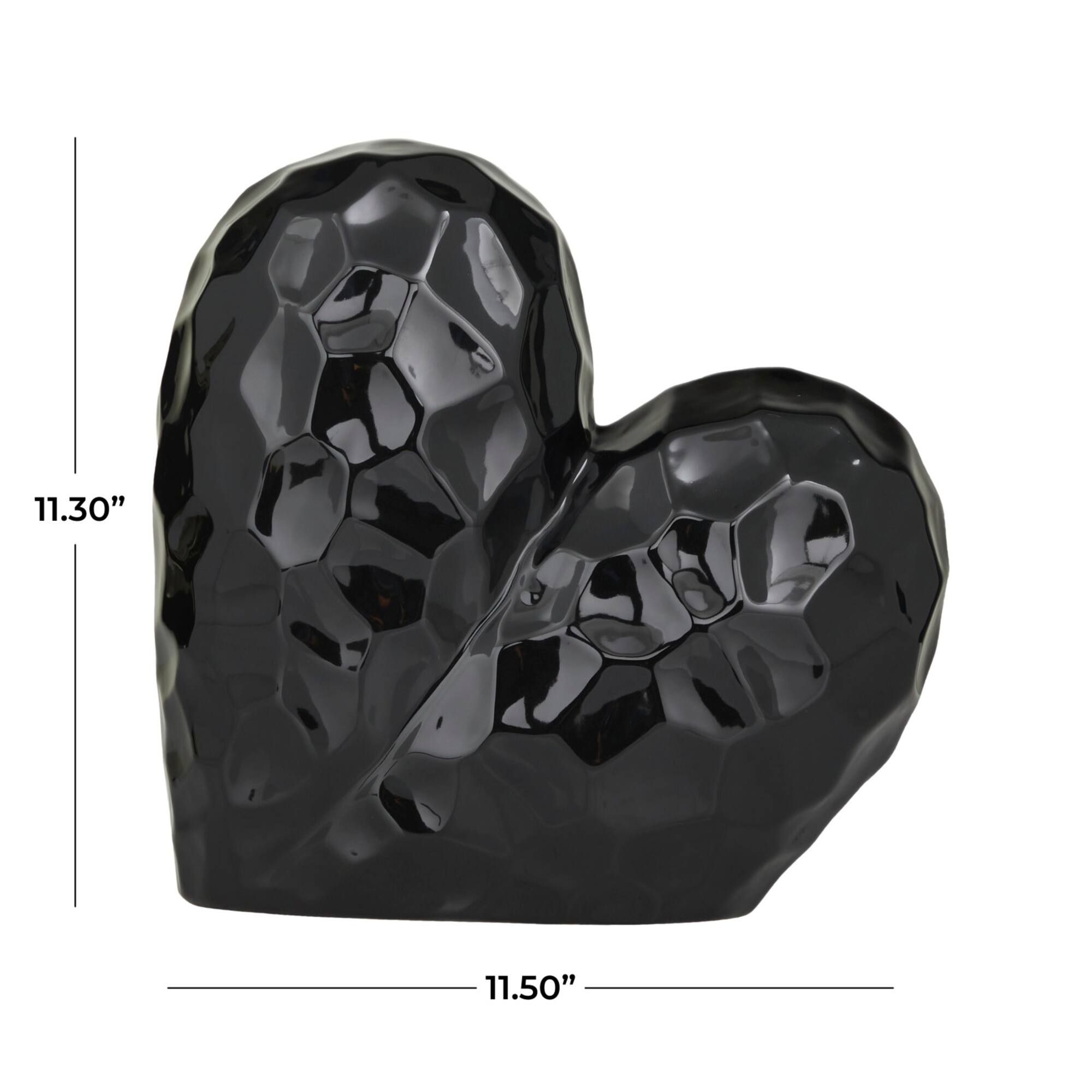 Ceramic Contemporary Heart Sculpture